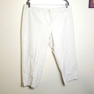 Eileen Fisher Women's Khaki Cotton Lightweight Capri Large